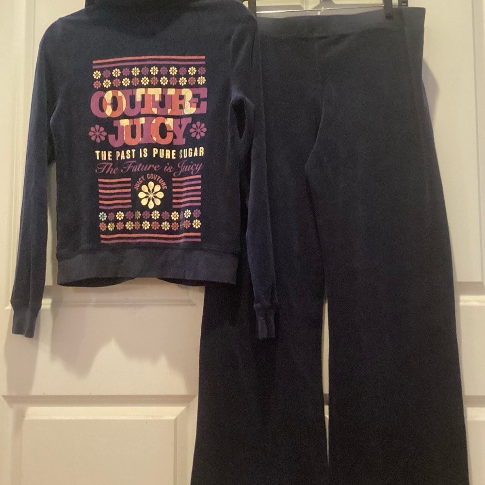 Rare Juicy Couture Navy Tracksuit Early 2000s Y2K Size XL